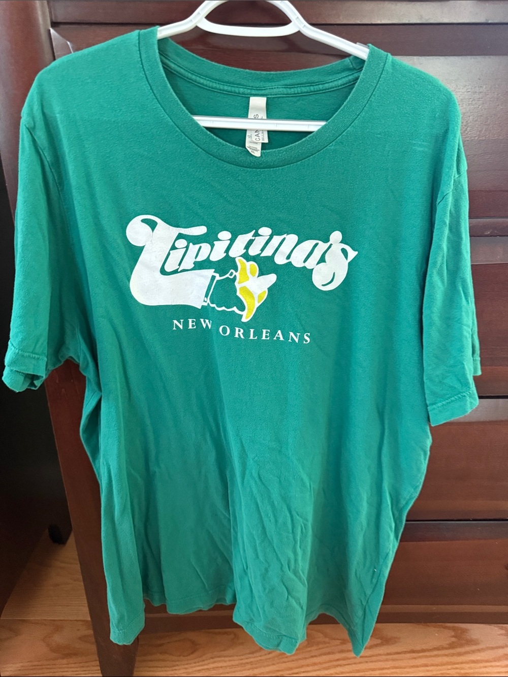 Bella Canvas Green Tipitina's New Orleans Tee with White & Yellow Graphic